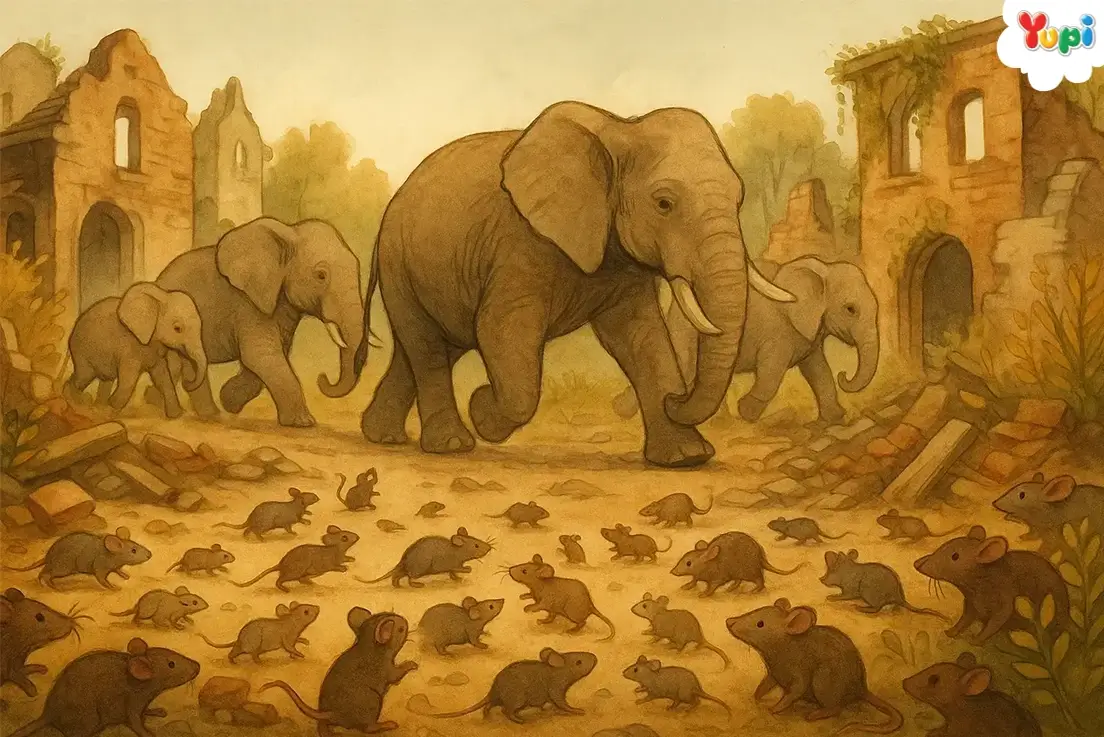 Kisah Koloni Tikus dengan Kawanan Gajah