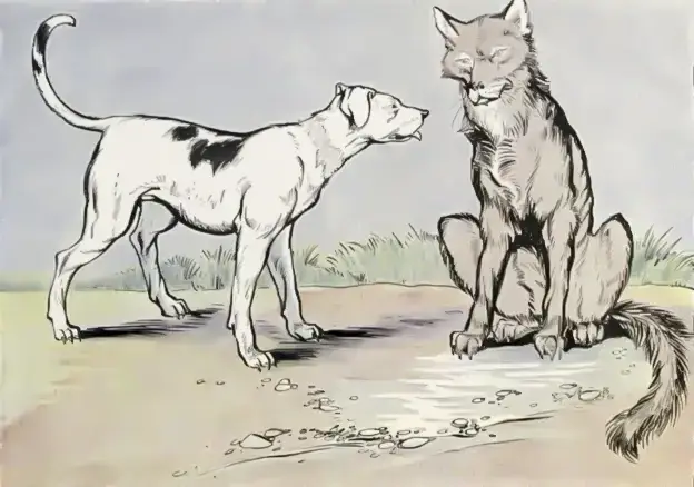 Seekor Anjing dan Seekor Serigala